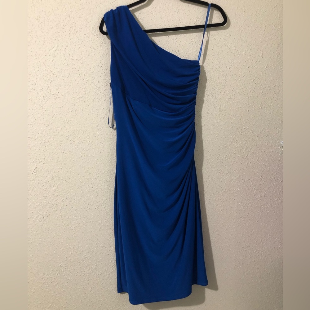 Lauren Ralph Lauren one shoulder ruched dress